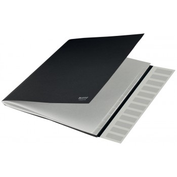 Mapa carton cu elastic neagra 12 separatoare recycle leitz