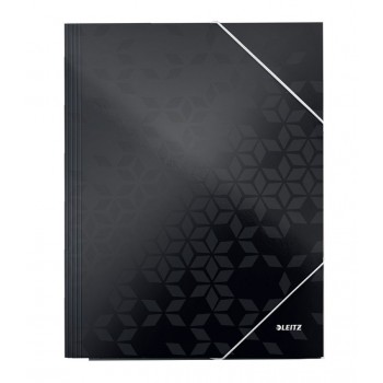 Mapa carton cu elastic negru wow leitz