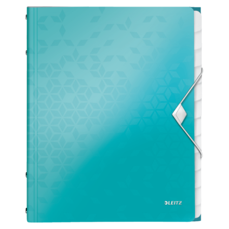 Mapa plastic 12 compartimente turcoaz metalizat wow leitz