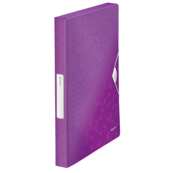 Mapa plastic cu burduf 30mm mov metalizat wow leitz