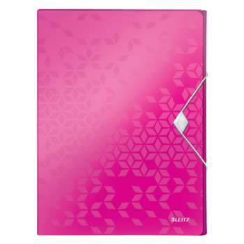 Mapa plastic cu burduf 30mm roz metalizat wow leitz