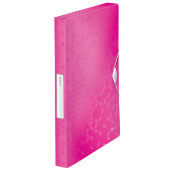 Mapa plastic cu burduf 30mm roz metalizat wow leitz