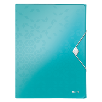 Mapa plastic cu burduf 30mm turcoaz metalizat wow leitz