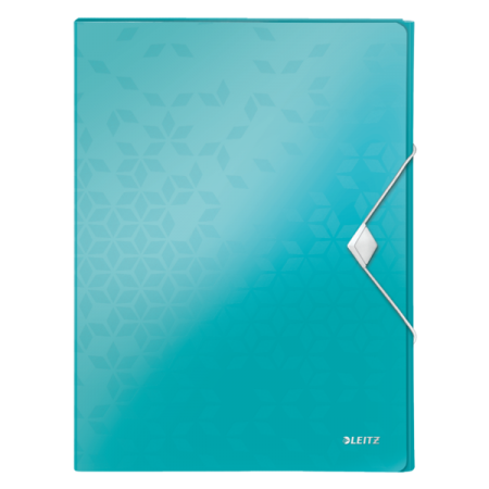 Mapa plastic cu burduf 30mm turcoaz metalizat wow leitz