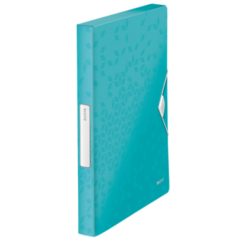 Mapa plastic cu burduf 30mm turcoaz metalizat wow leitz