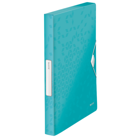 Mapa plastic cu burduf 30mm turcoaz metalizat wow leitz