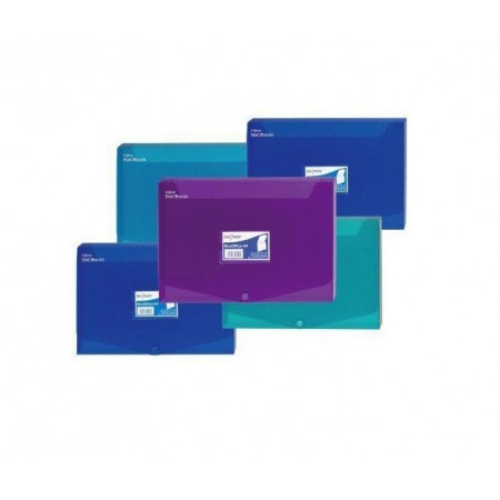 Mapa plastic cu buton a4 25mm culori electra asortate box office