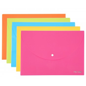 Mapa plastic cu buton a4 div. culori neon deli