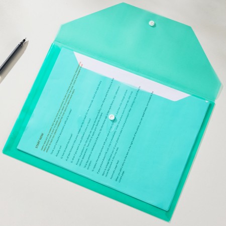 Mapa plastic cu buton a4 verde deli