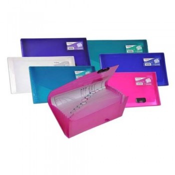 Mapa plastic cu clip a4 6 compartimente culori electra asortate  snopake