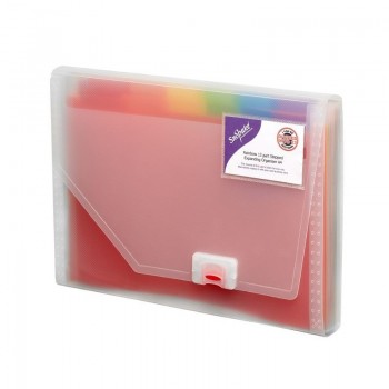 Mapa plastic cu clip a4 6 compartimente transparenta rainbow sno