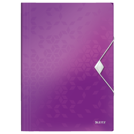 Mapa plastic cu elastic mov metalizat wow leitz