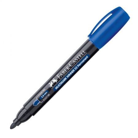 Marker permanent albastru varf rotund multimark winner 52 faber-castell Marker permanent albastru varf rotund multimark winner 52 faber-castell