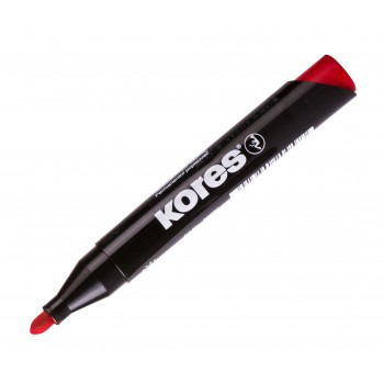 Marker permanent rosu varf rotund 3mm kores Marker permanent rosu varf rotund 3mm kores