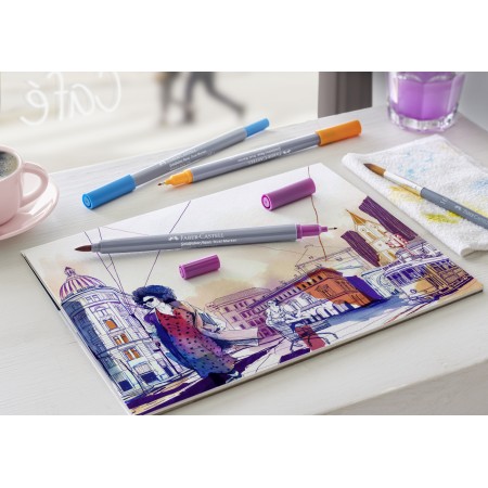 Marker solubil 2 capete goldfaber ocru ars 187 faber-castell Marker solubil 2 capete goldfaber ocru ars 187 faber-castell