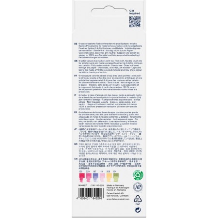 Marker solubil 2 capete set 6 buc flori goldfaber faber-castell Marker solubil 2 capete set 6 buc flori goldfaber faber-castell