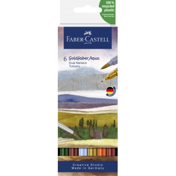 Marker solubil 2 capete set 6 buc toscana goldfaber faber-castell