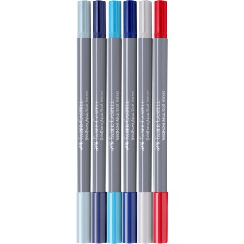 Marker solubil 2 capete set 6 lettering goldfaber faber-castell Marker solubil 2 capete set 6 lettering goldfaber faber-castell