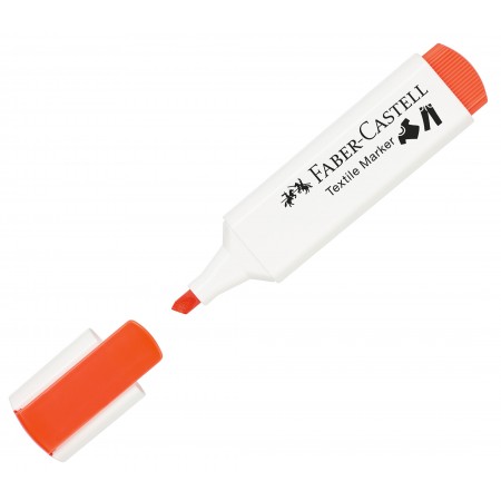 Marker textil portocaliu neon faber-castell