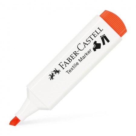 Marker textil portocaliu neon faber-castell