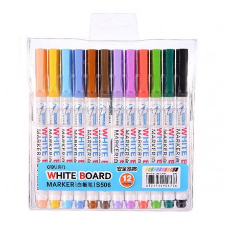 Marker whiteboard slim set 12 buc deli