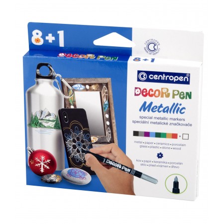 Markere permanente pt decor. slim 8+1 culori metalice 2737 centropen Markere permanente pt decor. slim 8+1 culori metalice 2737 centropen