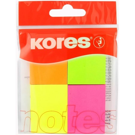 Notes adeziv 40*50mm 4 culori neon*50 file kores