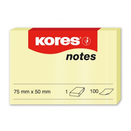 Notes adeziv 50*75mm galben pal 100 file kores