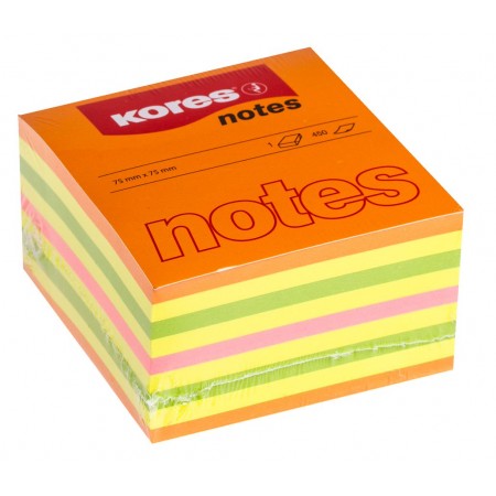 Notes adeziv 75*75mm neon mixt summer 450 file kores