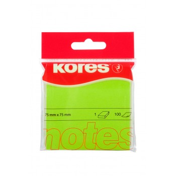 Notes adeziv 75*75mm verde neon 100 file kores