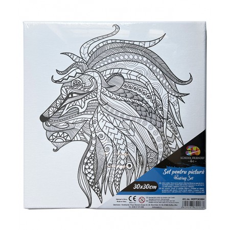 Panza predesenata pe sasiu 30*30cm mandale leu sf art pigna