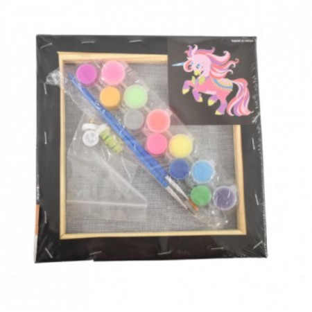 Panza predesenata pe sasiu neagra 20 x 20 cm unicorni 2 sf art pigna Panza predesenata pe sasiu neagra 20 x 20 cm unicorni 2 sf art pigna