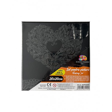 Panza predesenata pe sasiu neagra 20*20cm mandale pom sf art pigna