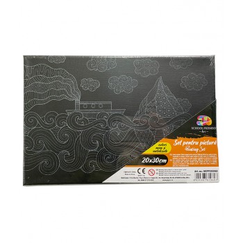 Panza predesenata pe sasiu neagra 20 x 30 cm mare sf art pigna