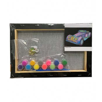 Panza predesenata pe sasiu neagra 20 x 30 cm masina sf art pigna