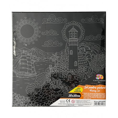 Panza predesenata pe sasiu neagra 30*30cm far sf art pigna