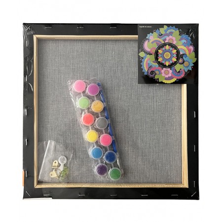 Panza predesenata pe sasiu neagra 30*30cm mandale sf art pigna