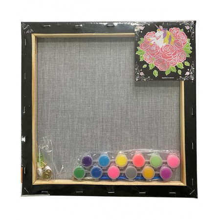 Panza predesenata pe sasiu neagra 30 x 30 cm unicorn sf art pigna