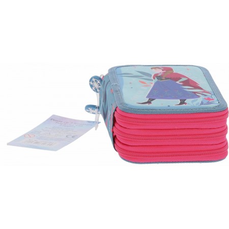 Penar neechipat 3 fermoare frozen albastru pal pigna Penar neechipat 3 fermoare frozen albastru pal pigna
