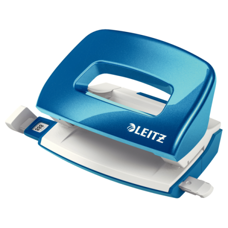 Perforator 10 coli model mini 5060 albastru metalizat leitz