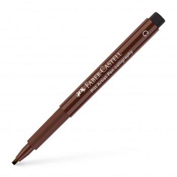 Pitt artist pen caligrafic sepia inchis faber-castell