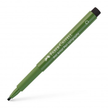 Pitt artist pen caligrafic verde crom opac faber-castell