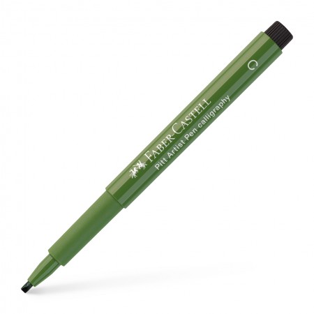 Pitt artist pen caligrafic verde crom opac faber-castell