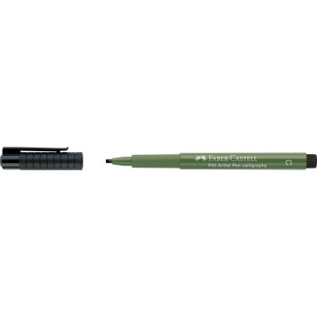 Pitt artist pen caligrafic verde crom opac faber-castell