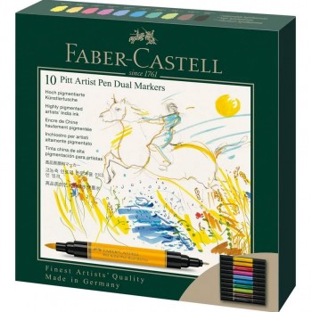 Pitt artist pen dual marker set 10 buc faber-castell