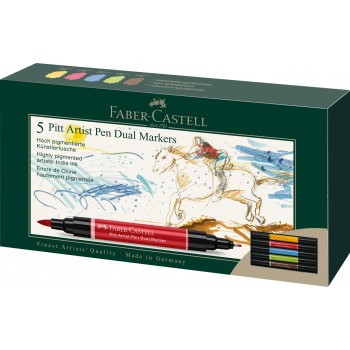 Pitt artist pen dual marker set 5 buc faber-castell