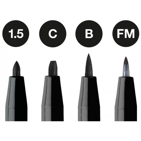 Pitt artist pen set 4 buc negru ( 1.5,c,b,fm) faber-castell Pitt artist pen set 4 buc negru ( 1.5,c,b,fm) faber-castell