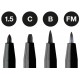 Pitt artist pen set 4 buc negru ( 1.5,c,b,fm) faber-castell Pitt artist pen set 4 buc negru ( 1.5,c,b,fm) faber-castell