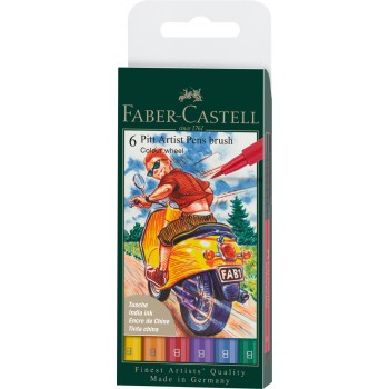 Pitt artist pen set 6 buc culori de baza 2022 faber-castell