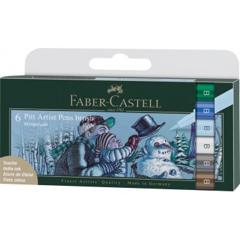 Pitt artist pen set 6 buc culori iarna 2022 faber-castell